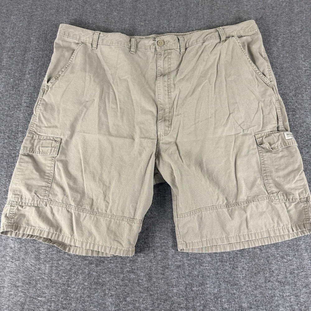 Wrangler Cargo Shorts Mens 48 Khaki Cotton Utility Pockets Casual